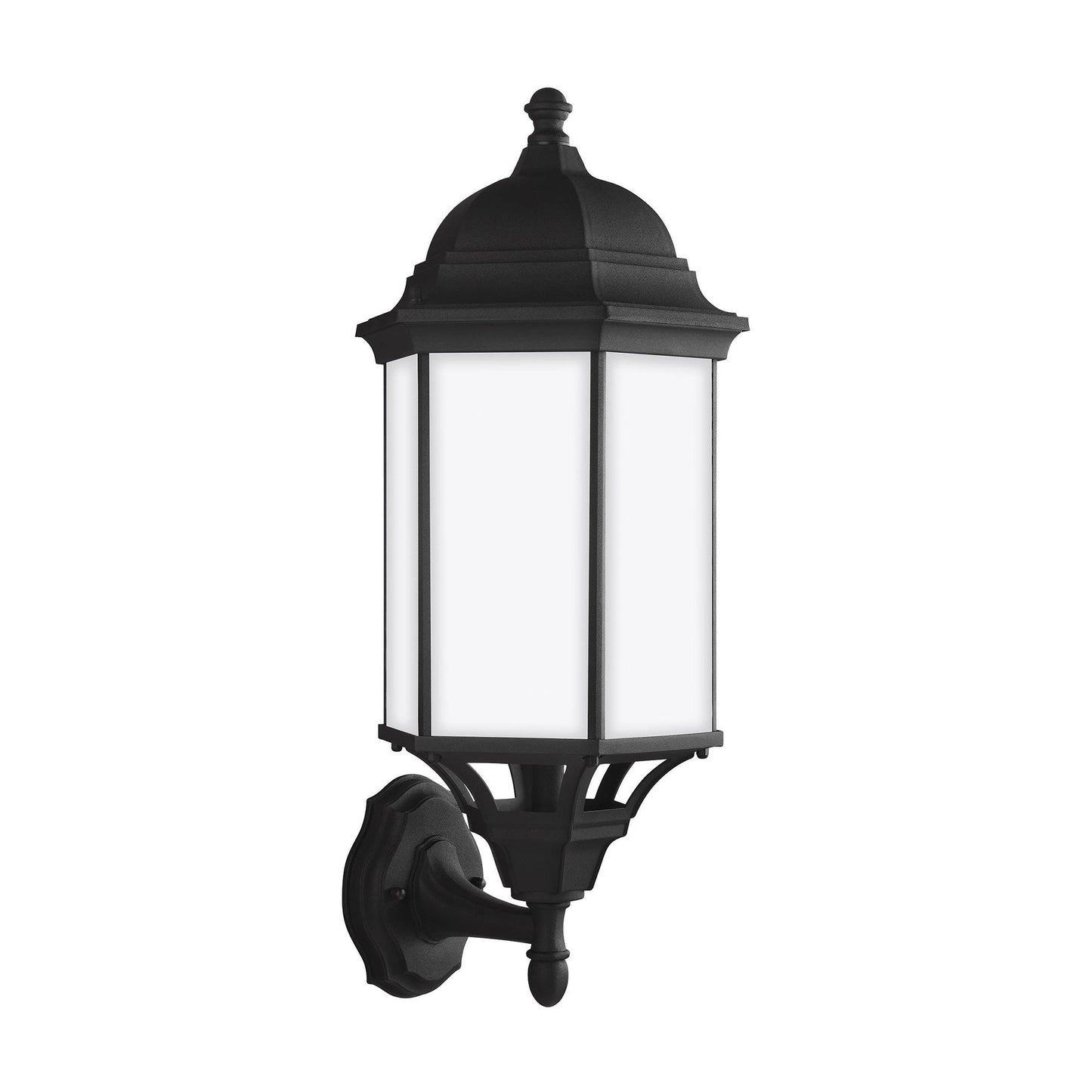 Sevier Outdoor Wall Light in Black/Satin Etched (Large).