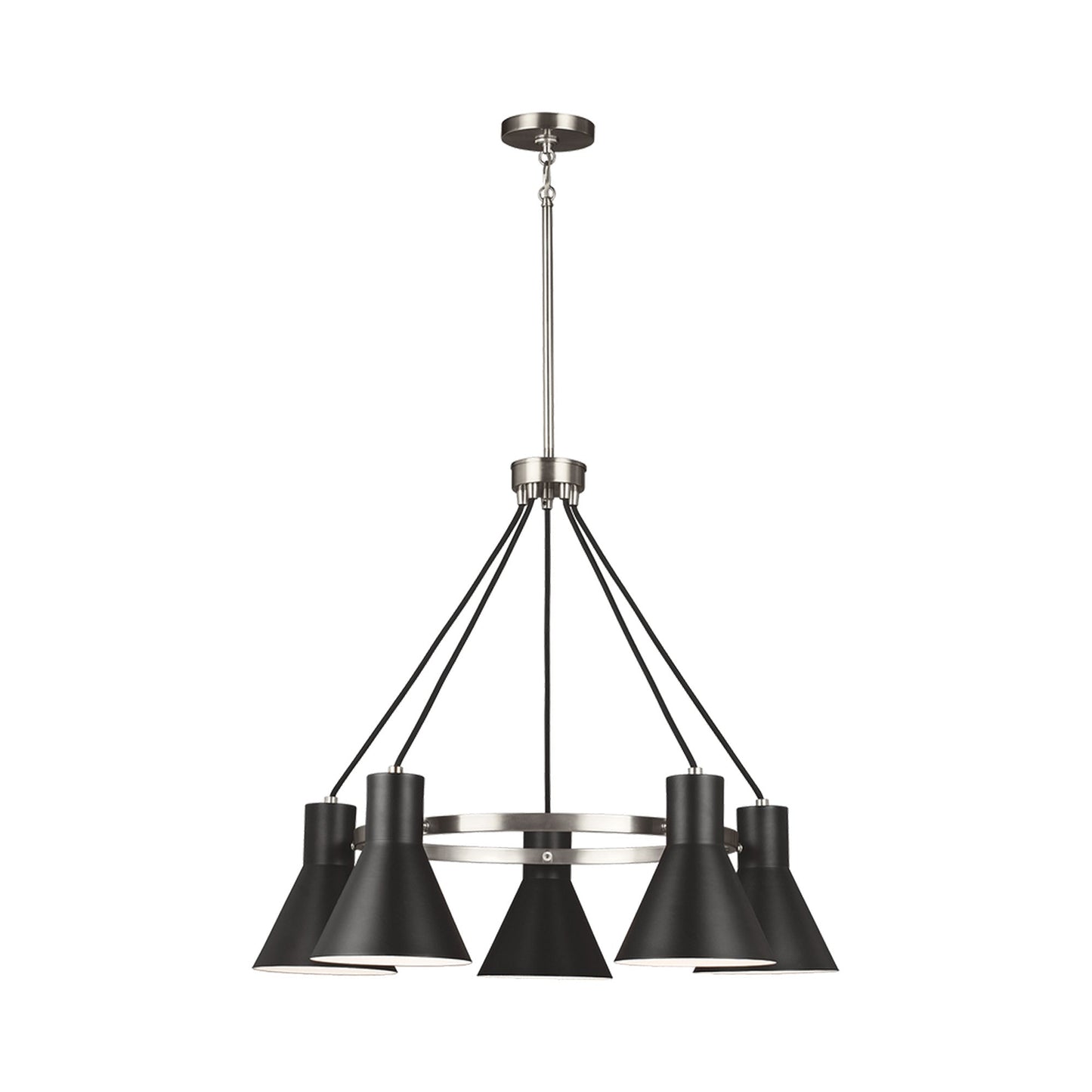 Towner Chandelier in Brushed Nickel.