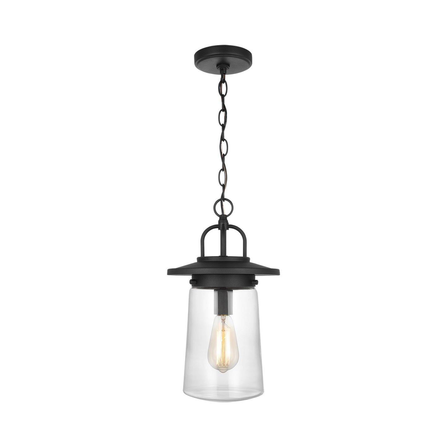 Tybee Outdoor Pendant Light in Black.
