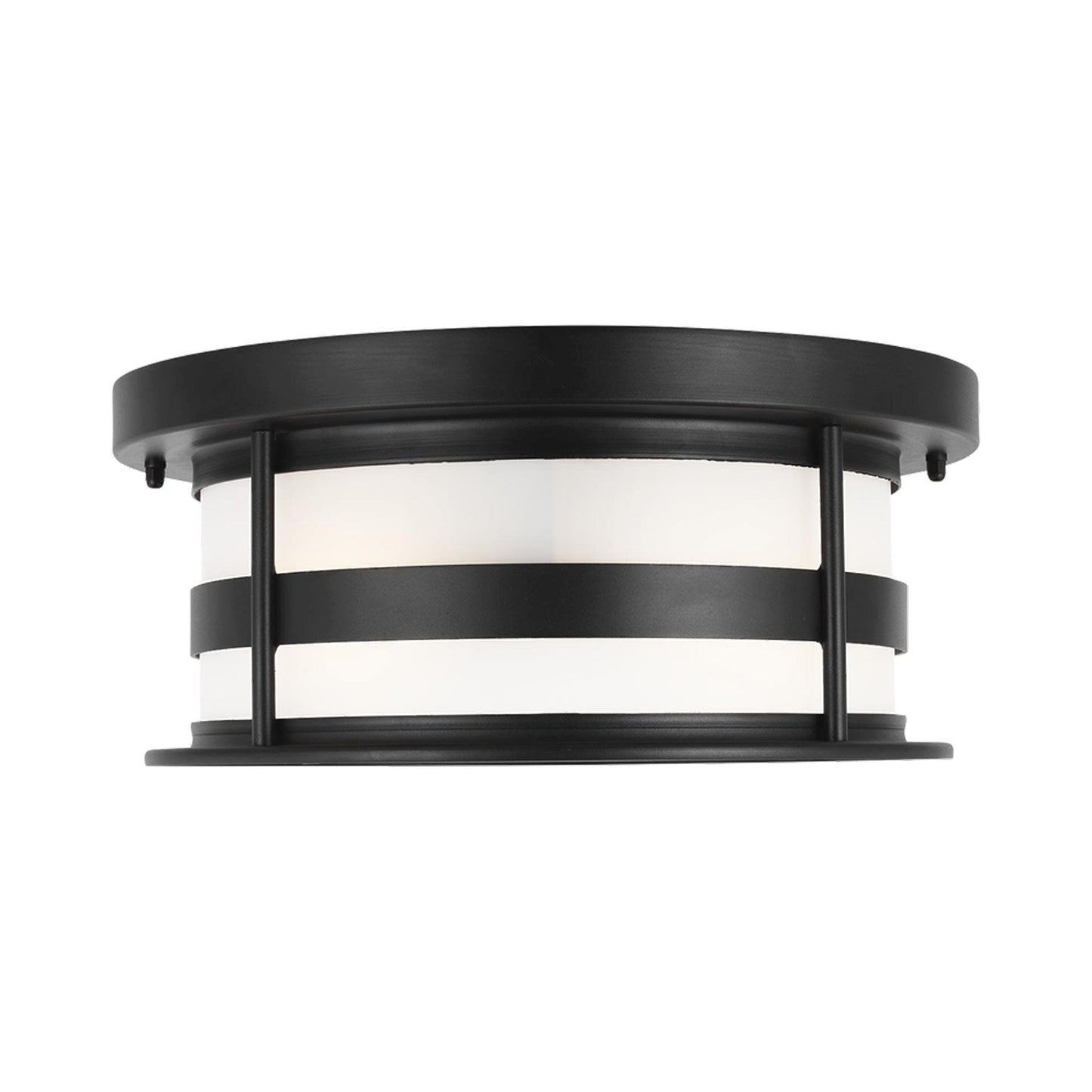 Wilburn Outdoor Flush Mount Ceiling Light in Black.