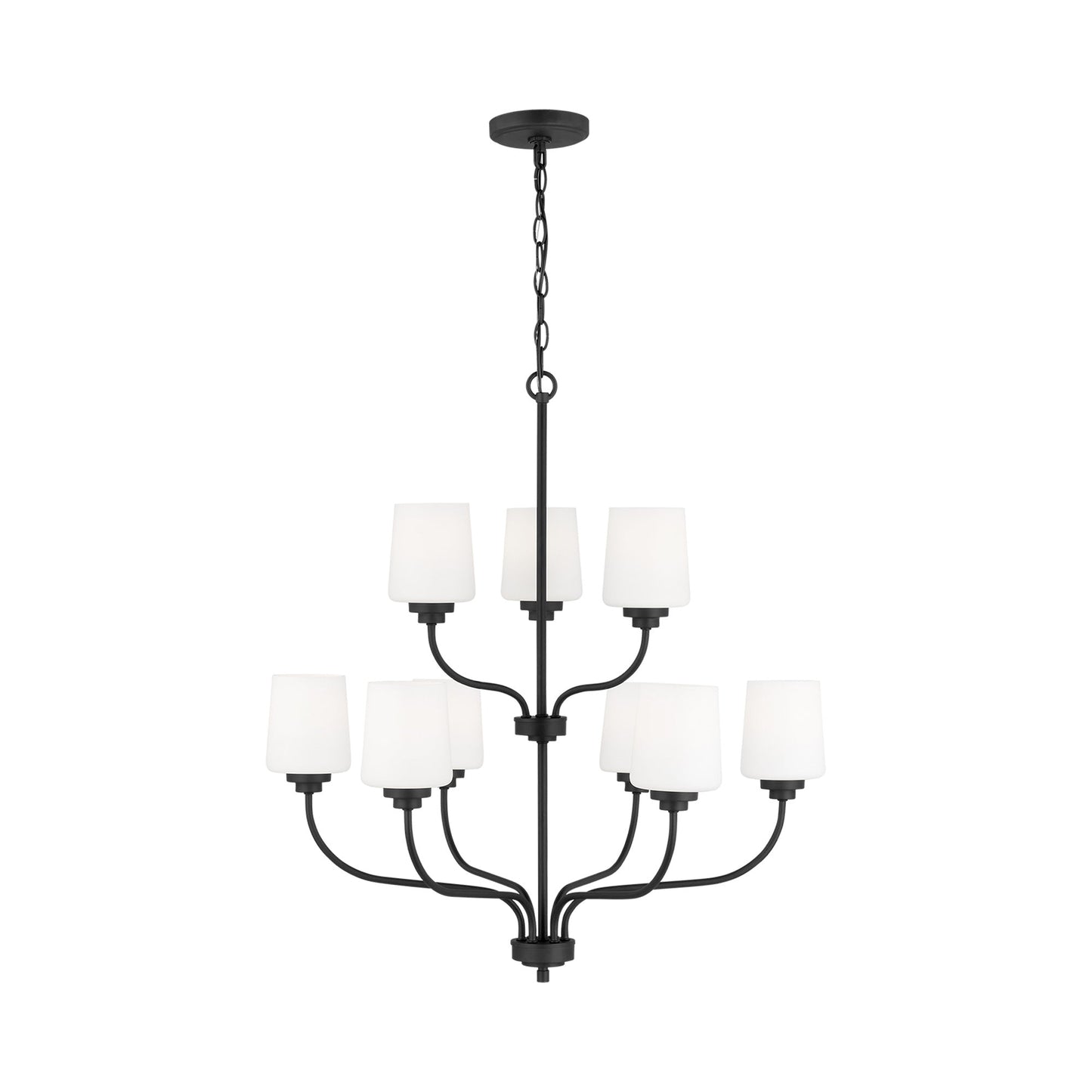 Windom Chandelier in Midnight Black (9-Light).