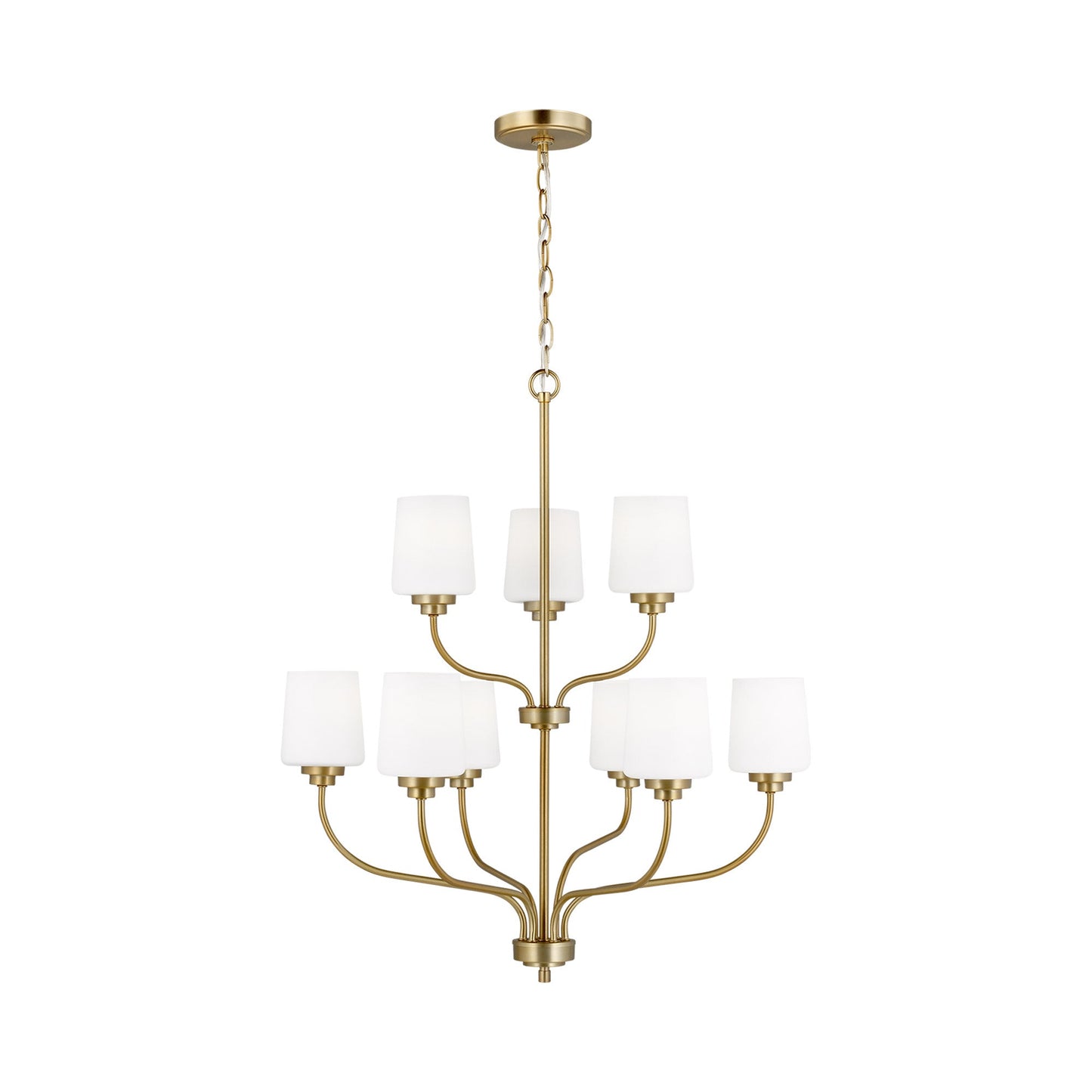 Windom Chandelier in Satin Brass (9-Light).