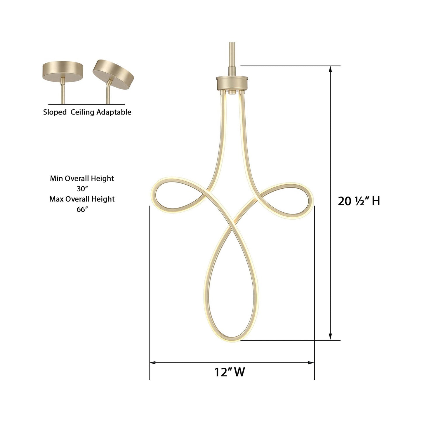 Astor LED Mini Pendant Light - line drawing.