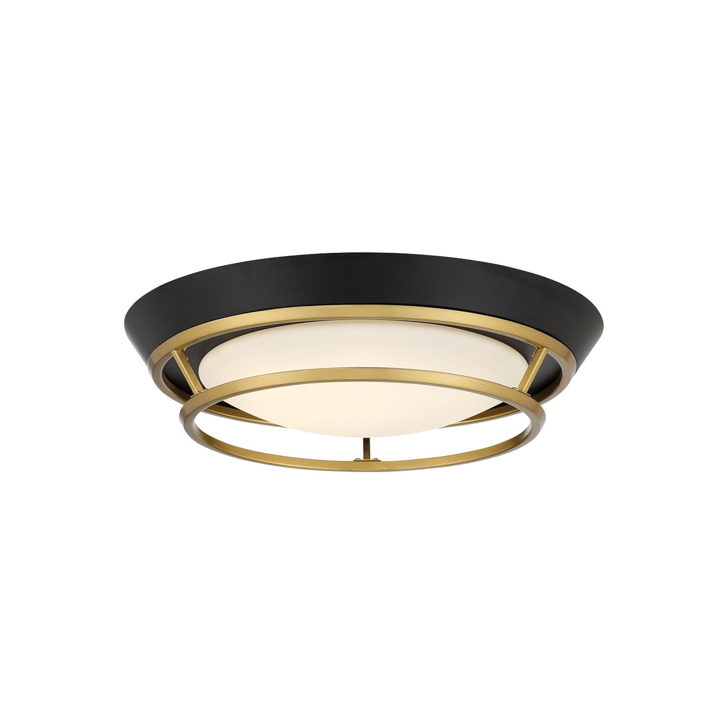 Beam Me Up! LED Flush Mount Ceiling Light in Satin Brass (Small).