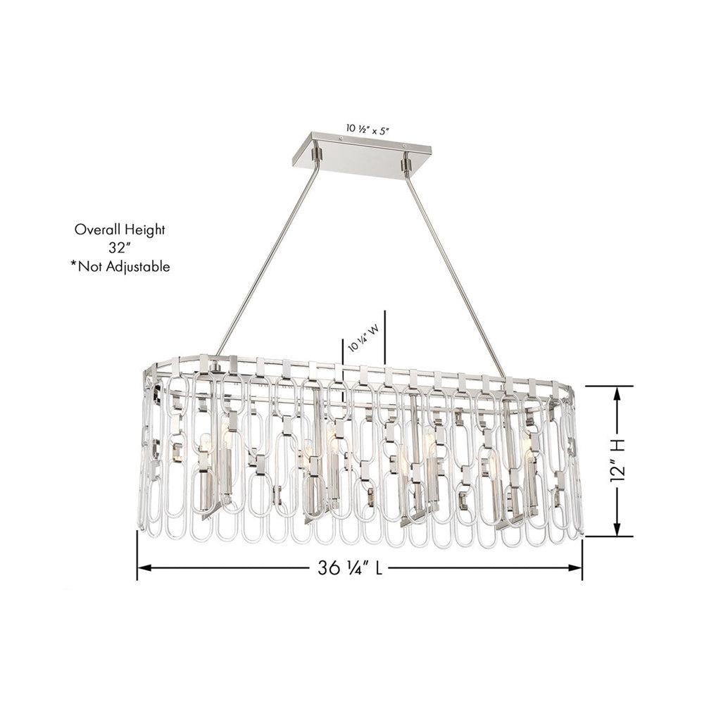 Charming Linear Pendant Light - line drawing.