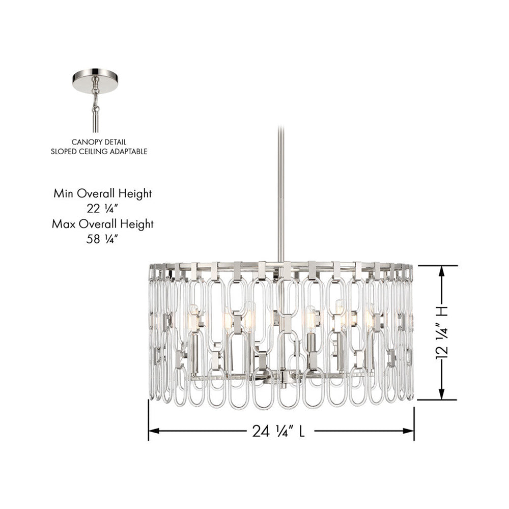 Charming Pendant Light - line drawing.