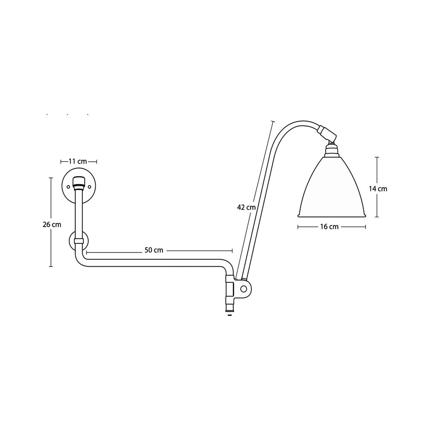 Bestlite BL10 Wall Light - line drawing.