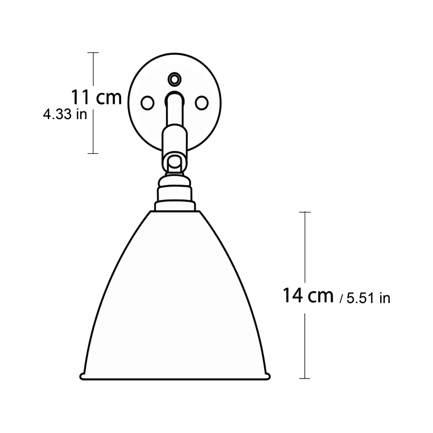 Bestlite BL7 Wall Light - line drawing.
