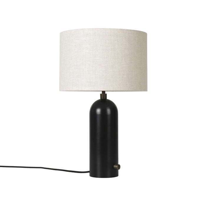 Gravity Table Lamp in Blackened Steel (Canvas) (Small).