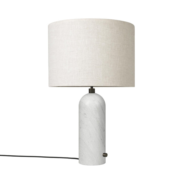 Gravity Table Lamp in White Marble (Canvas) (Large).
