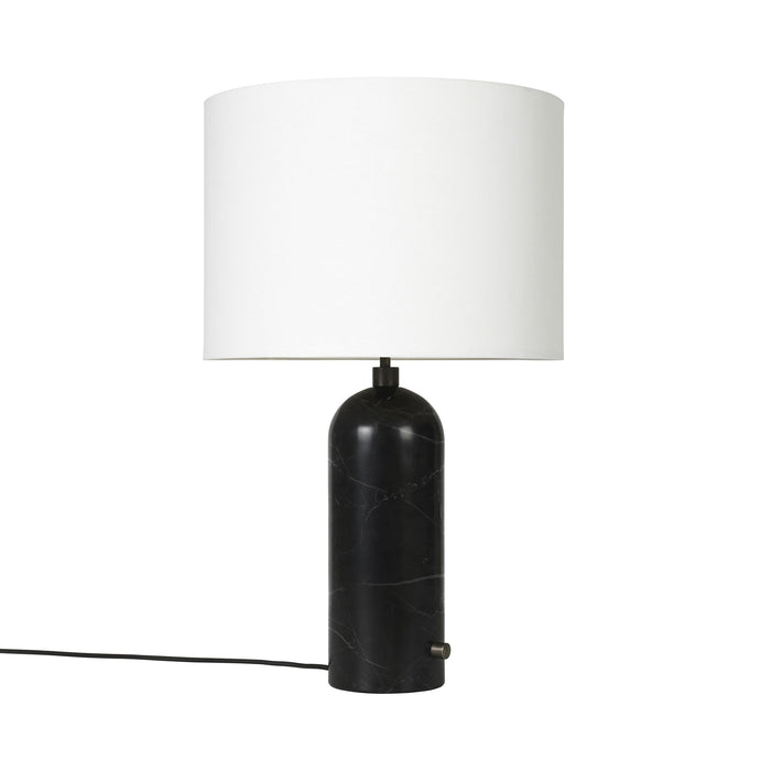 Gravity Table Lamp in Black Marble (White) (Large).