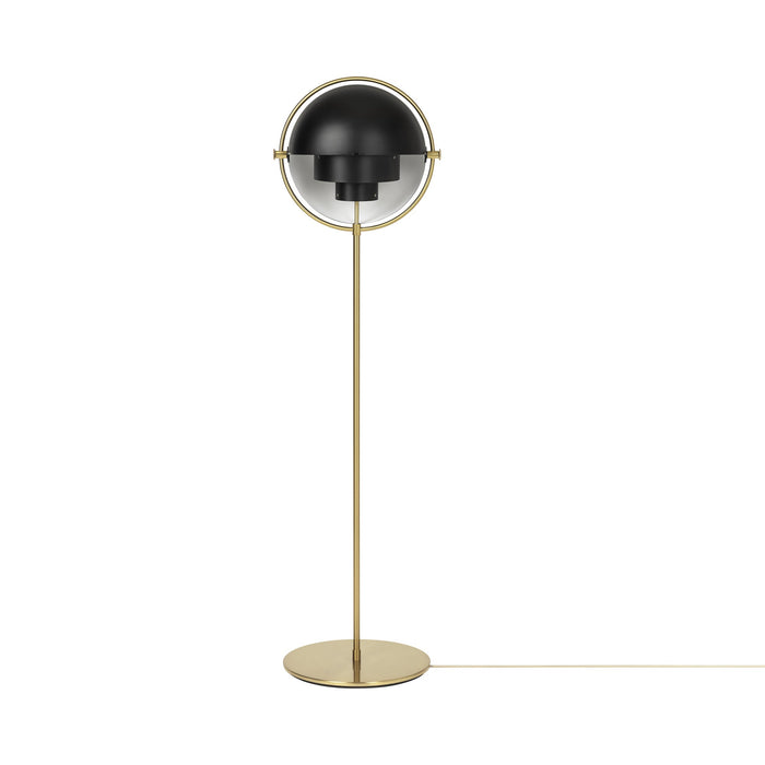 Multi-Lite Floor Lamp in Brass/Soft Black Semi Matt.