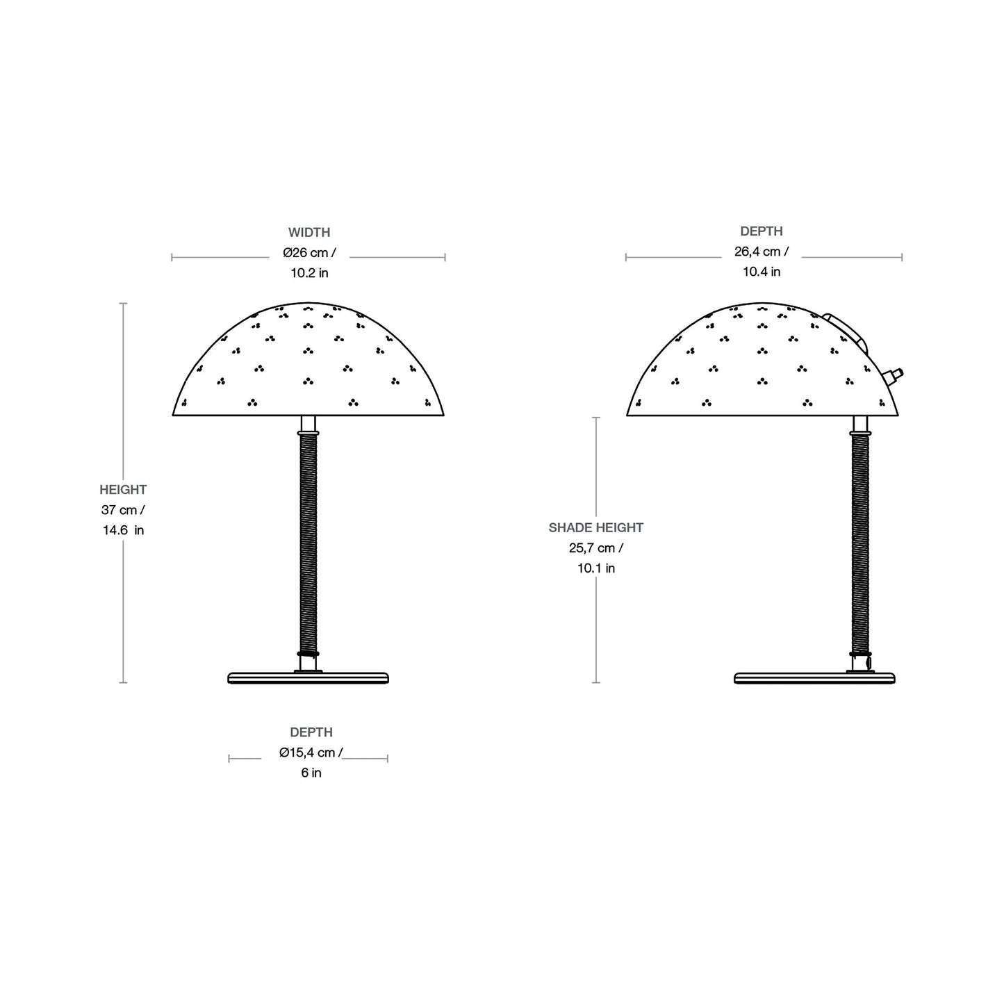 Tynell 9209 Table Lamp - line drawing.