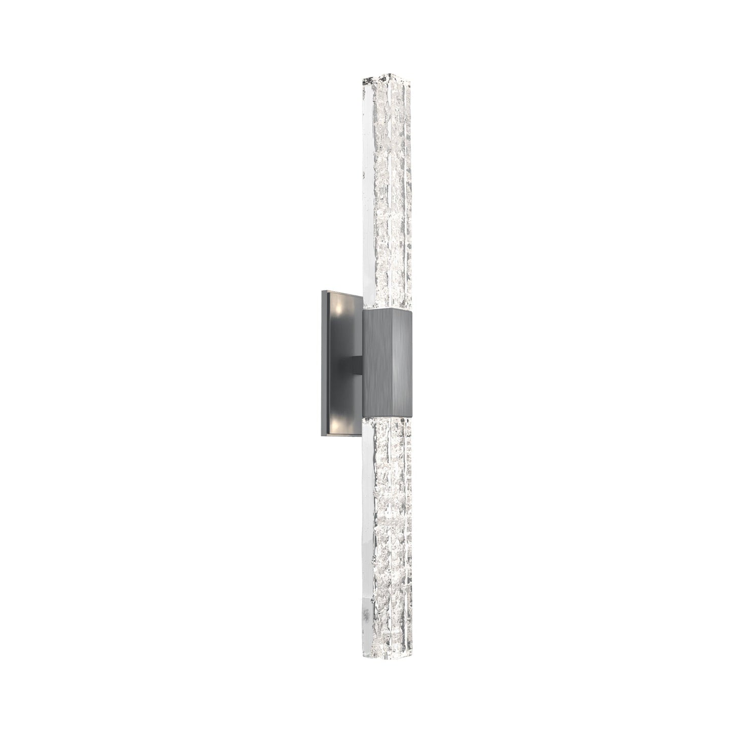 Axis Double LED Wall Light in Satin Nickel.