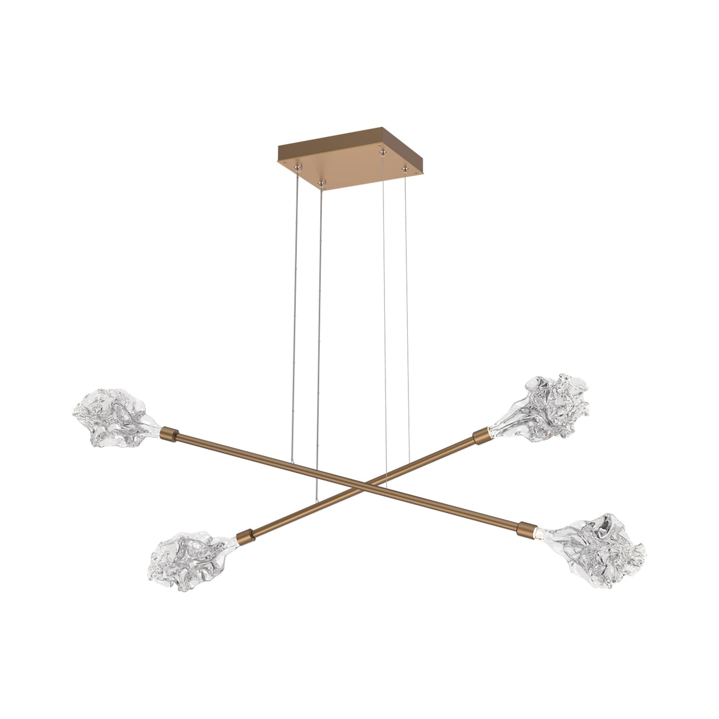 Blossom Double Moda Linear LED Chandelier in Novel Brass.