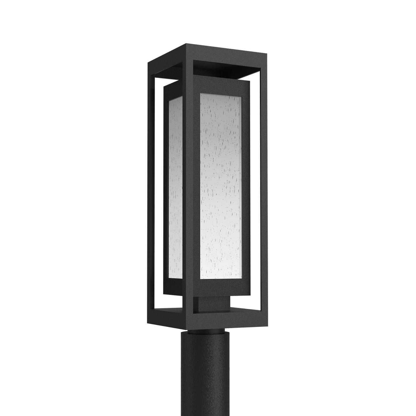 Double Box Outdoor LED Post Light in Textured Black.