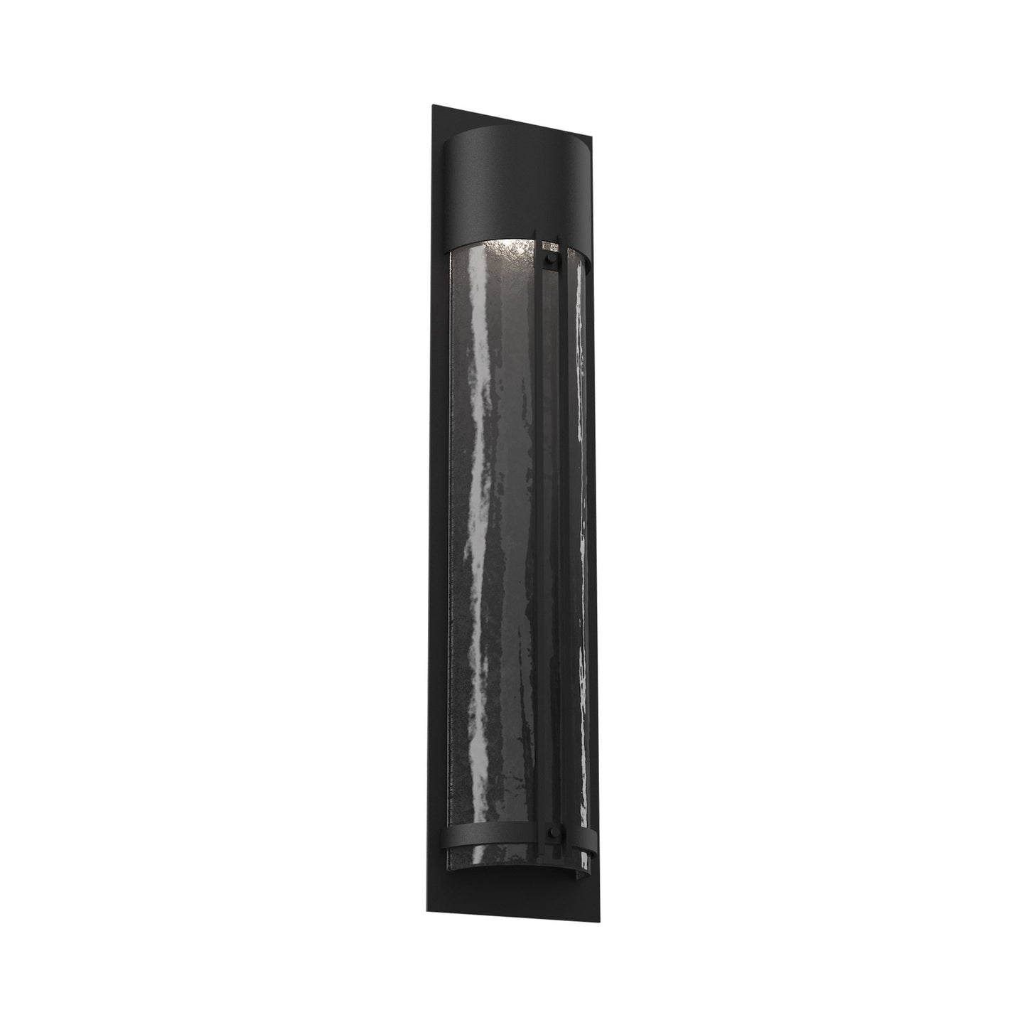 Half Round Outdoor LED Wall Light in Textured Black/Smoke Granite (31.3-Inch).