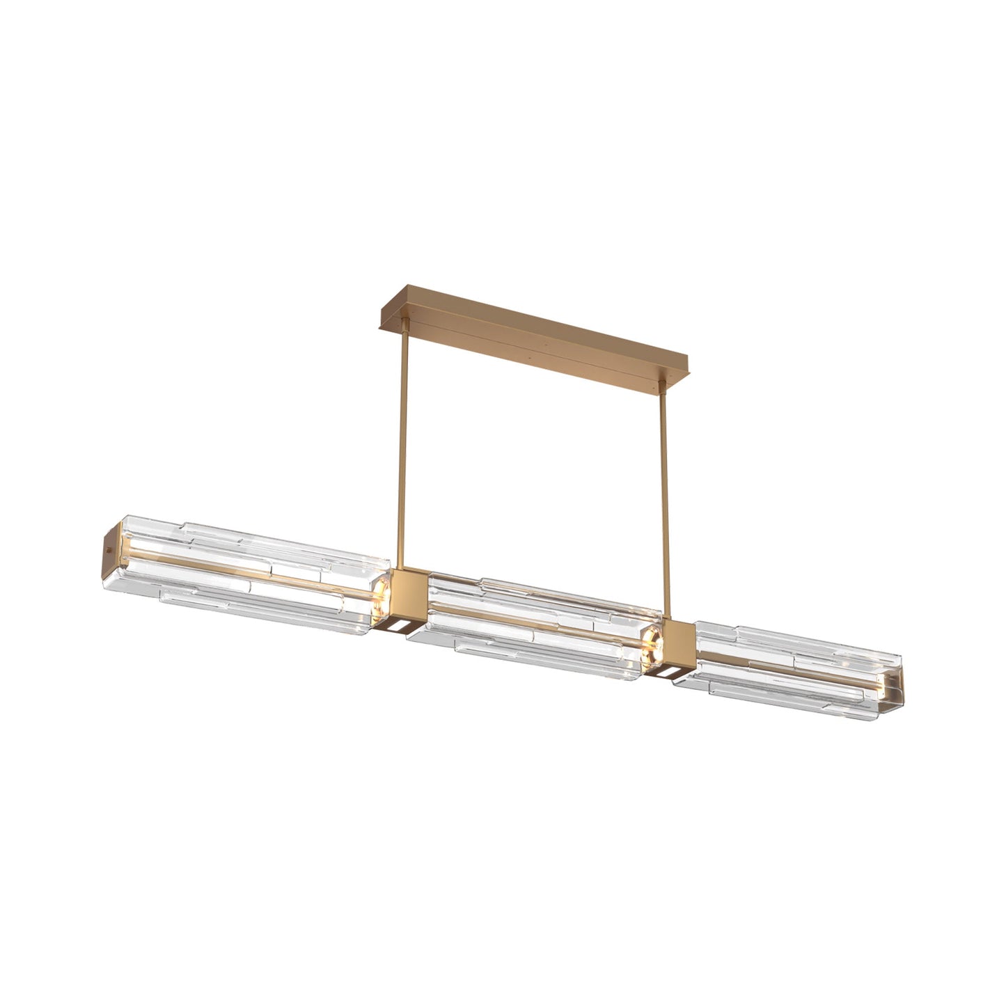 Ledgestone Linear LED Chandelier in Novel Brass (67-Inch).