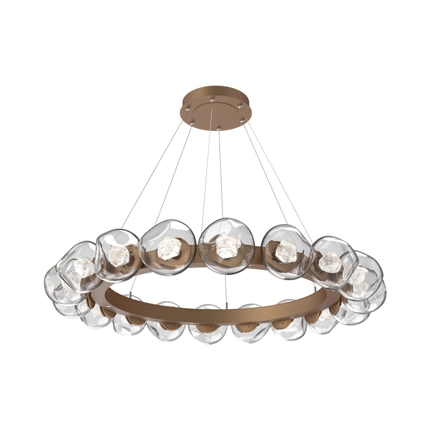Luna Radial Ring Clear LED Chandelier in Novel Brass (Zircon Crystal/50.9-Inch).