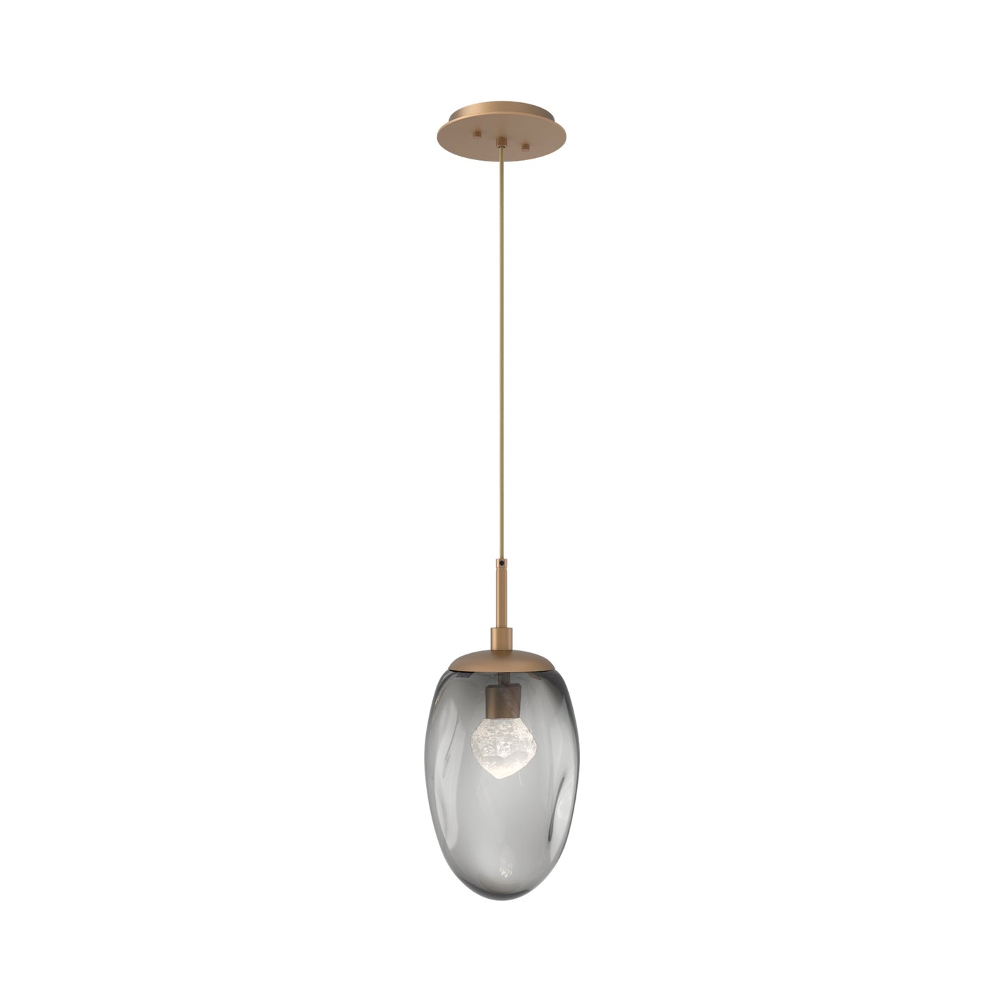 Meteo Pendant Light in Novel Brass/Smoke/Zircon Crystal (LED).