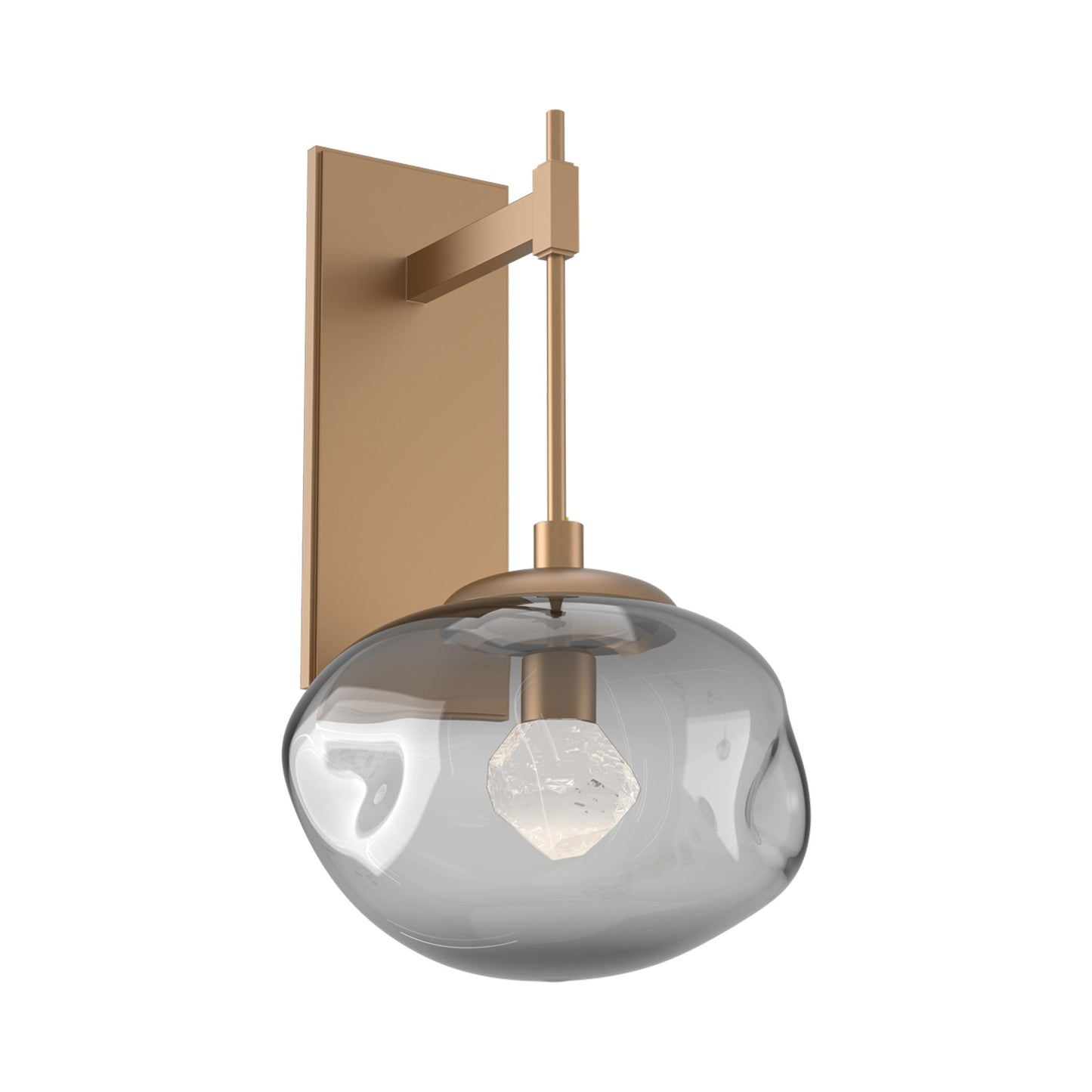Nova Tempo LED Wall Light in Novel Brass/Smoke (Zircon Crystal).