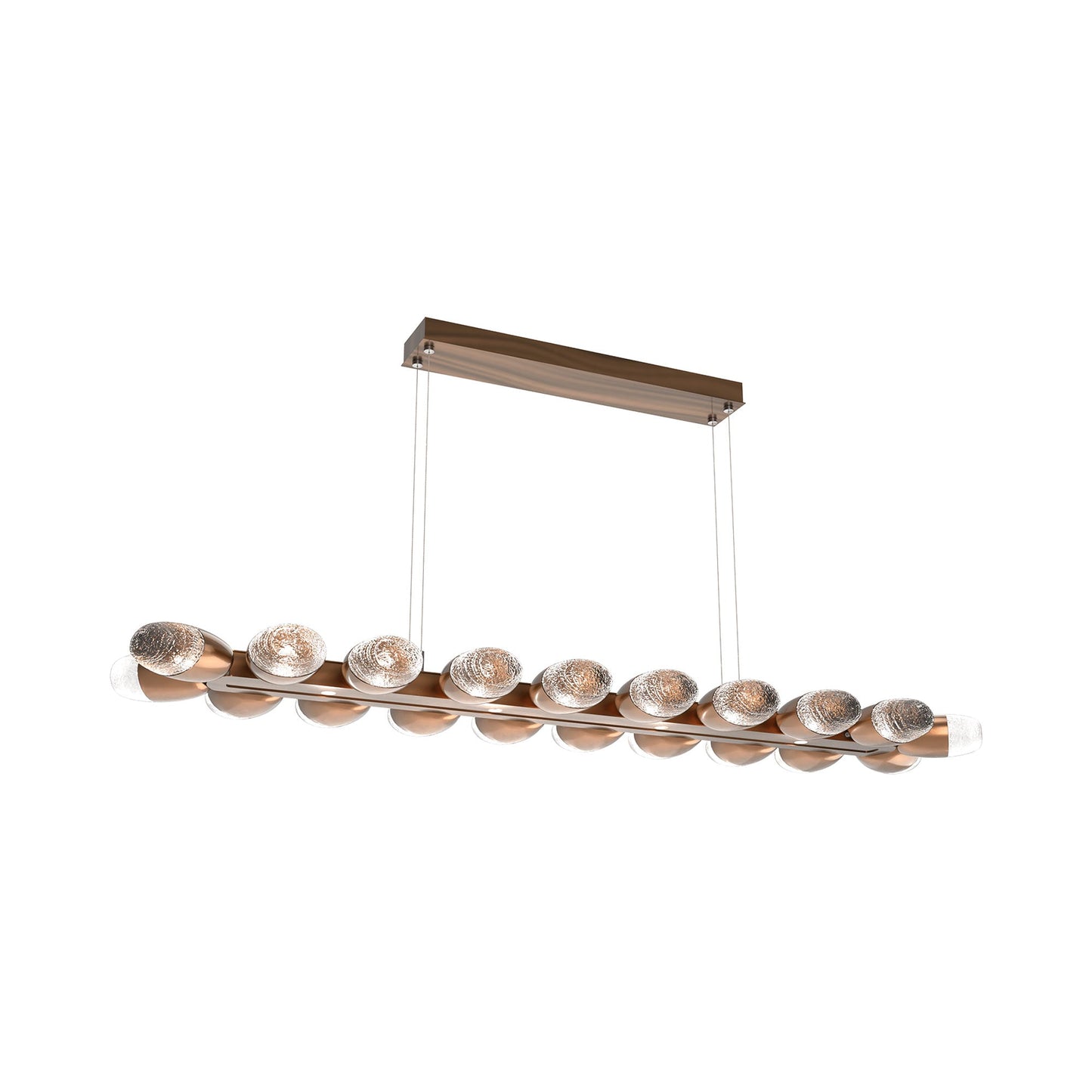 Pebble Linear LED Chandelier in Novel Brass (58.7-Inch).