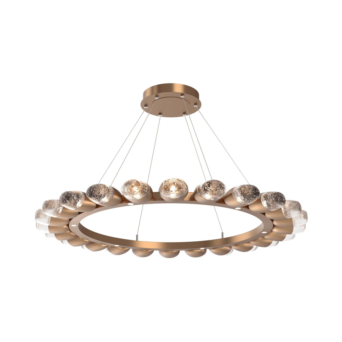 Pebble Ring LED Chandelier in Novel Brass (48.2-Inch).