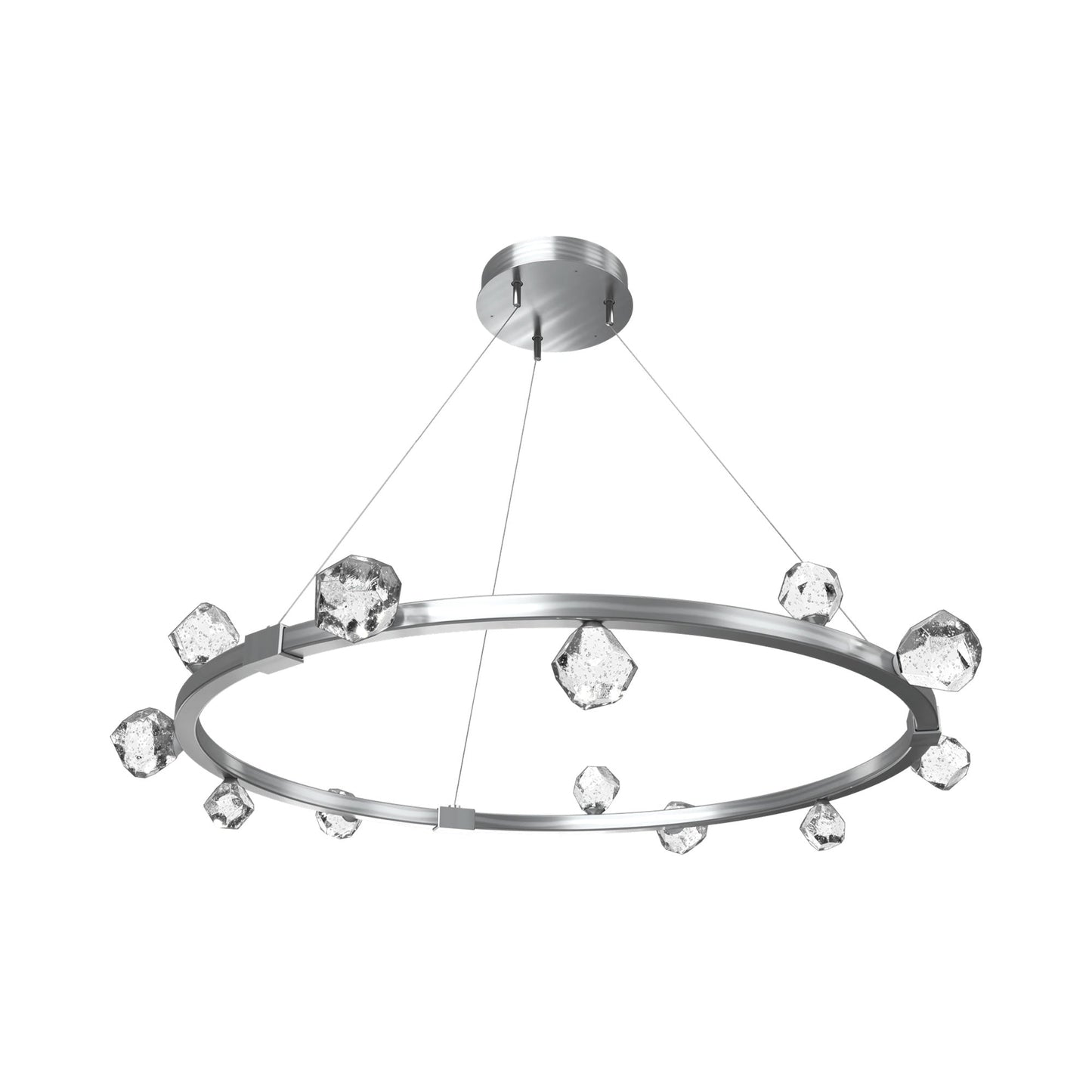 Stella Ring LED Chandelier in Satin Nickel.
