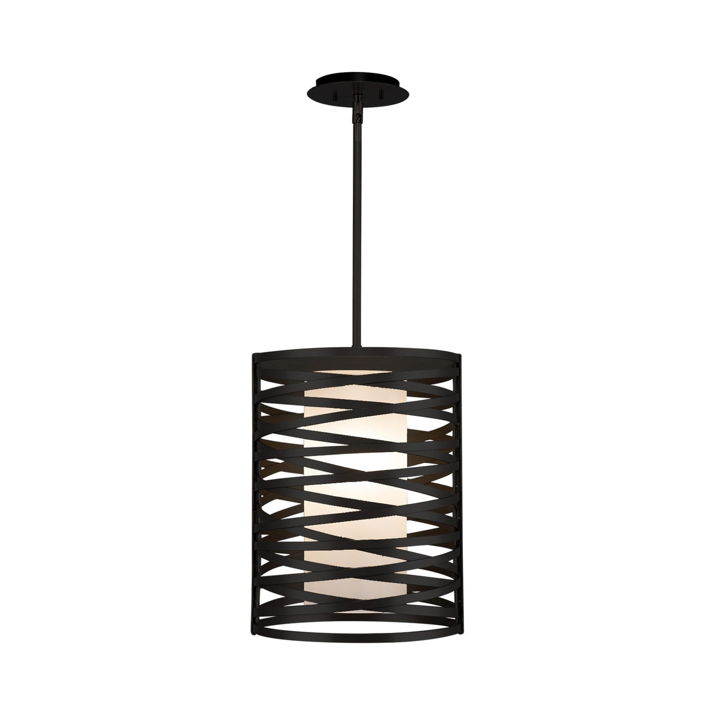 Tempest LED Pendant Light in Matte Black (16.2-Inch/Threaded Rod).