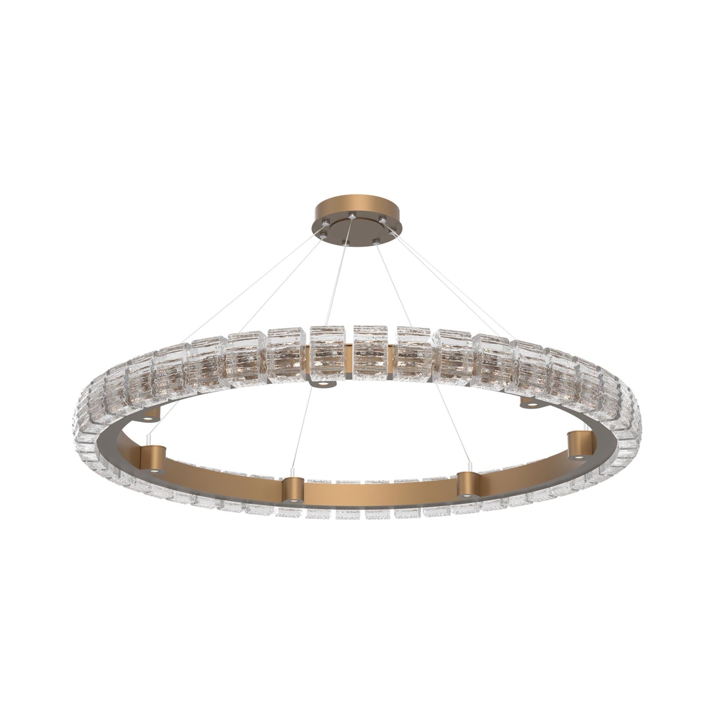 Tessera Ring Wave LED Chandelier in Novel Brass (50-Inch).