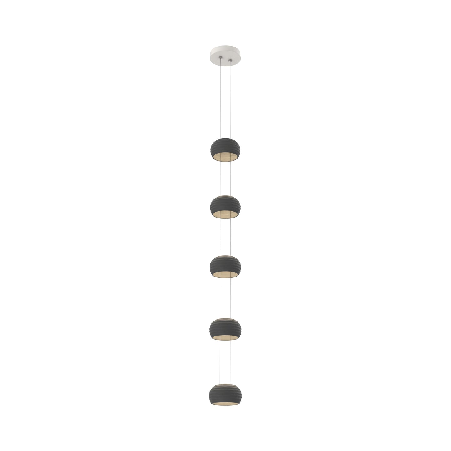 Torno Single Stairwell LED Pendant Light in Salt White/Charcoal.
