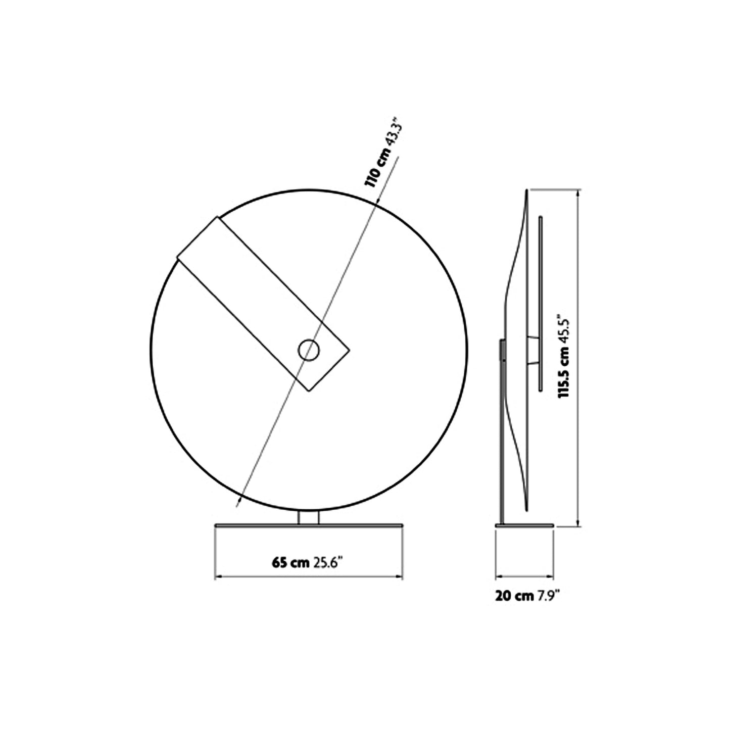 Meridiana LED Floor Lamp - line drawing.