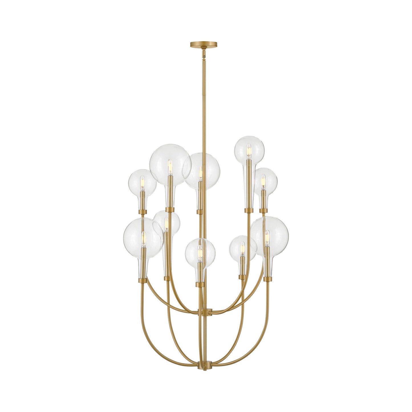 Alchemy Multi Tier Chandelier in Lacquered Brass (10-Light).