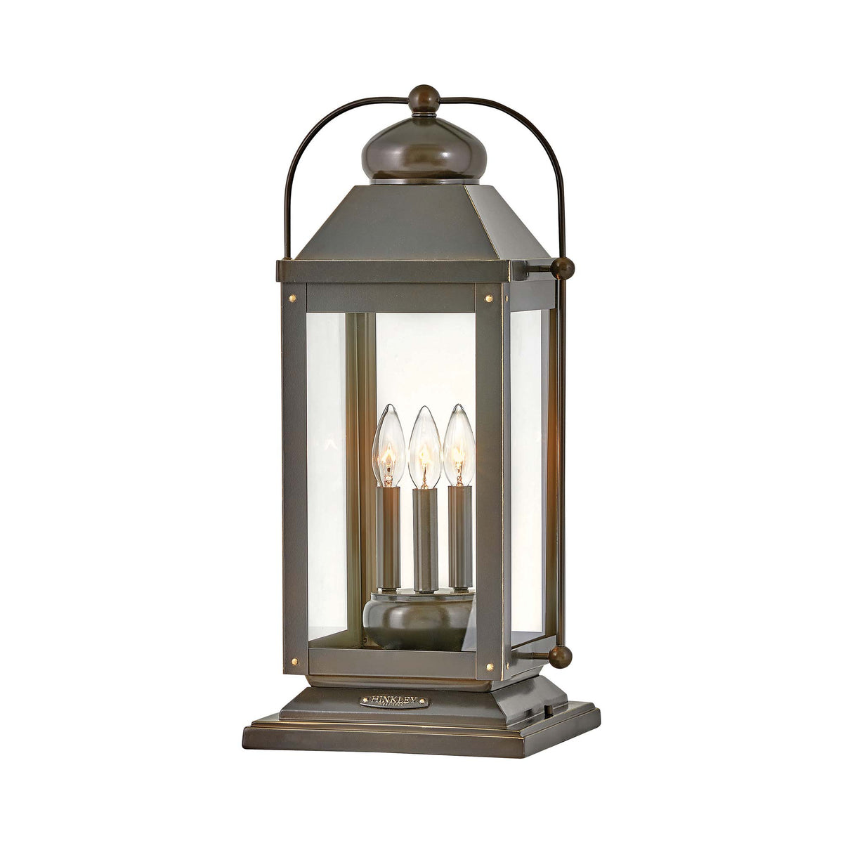 Anchorage Outdoor Pier Mount Light in Light Oiled Bronze.