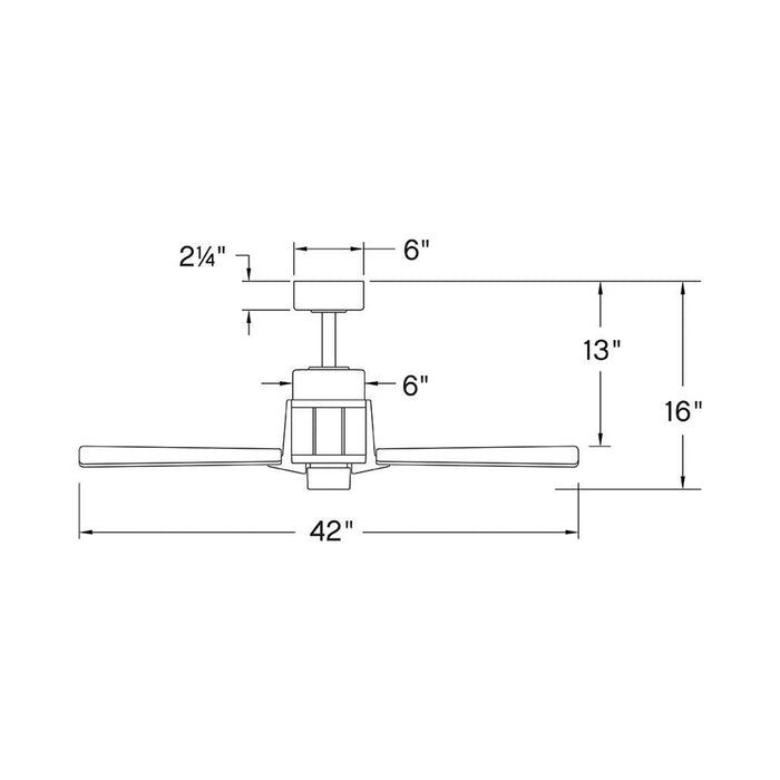 Atticus LED Ceiling Fan - line drawing.