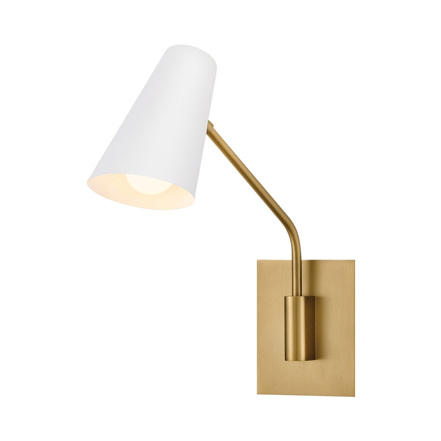 Bray Wall Light in Lacquered Brass/Chalk White.