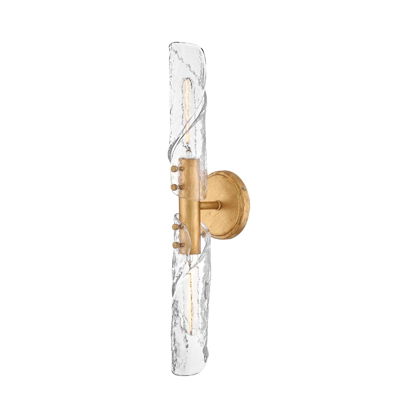 Capri Bath Wall Light in Distressed Brass.
