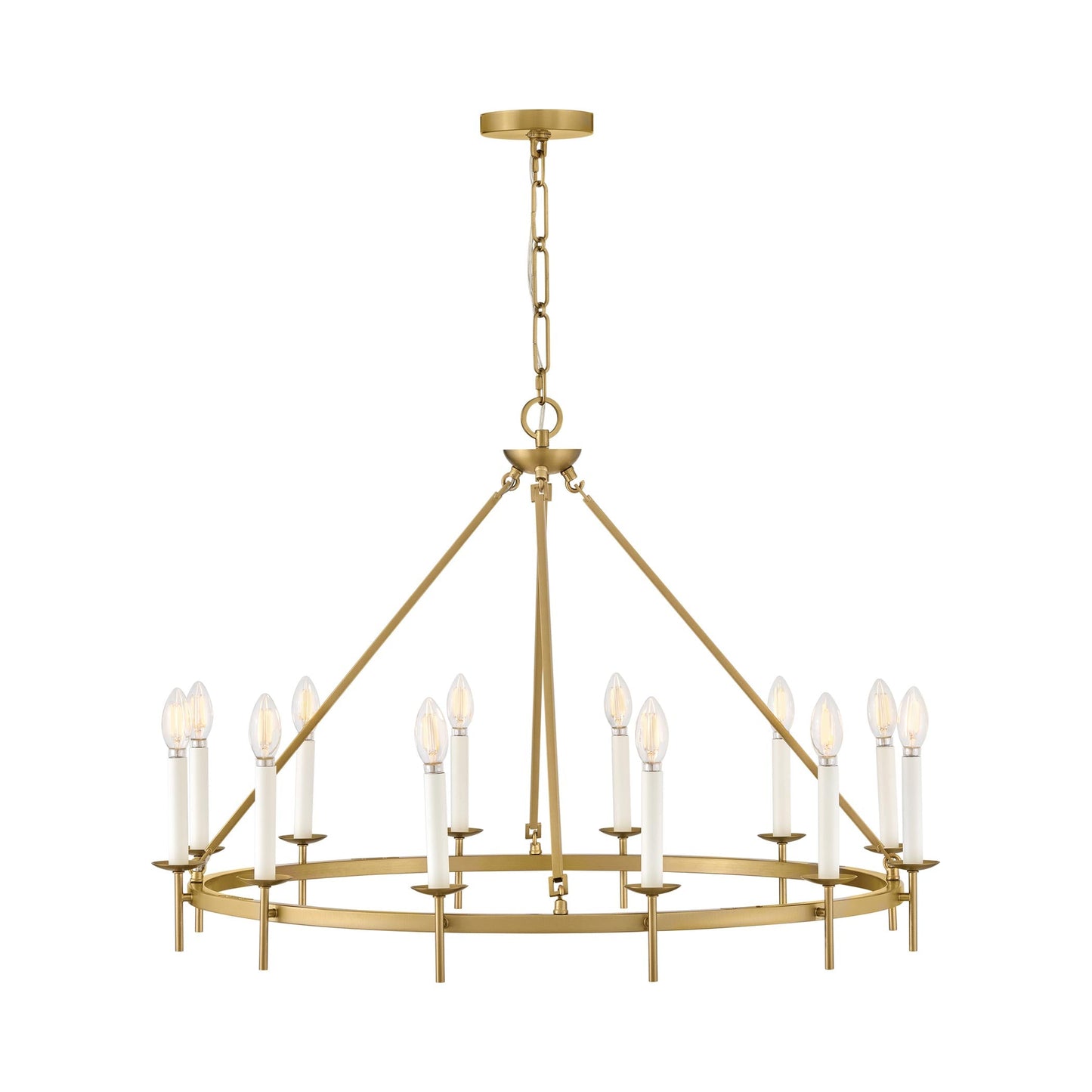 Copley Chandelier in Lacquered Brass (36-Inch).