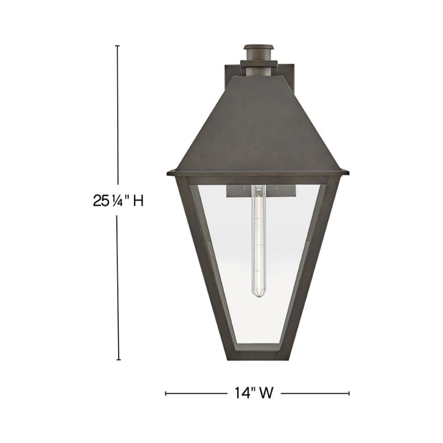 Endsley Outdoor Single Wall Light - line drawing.