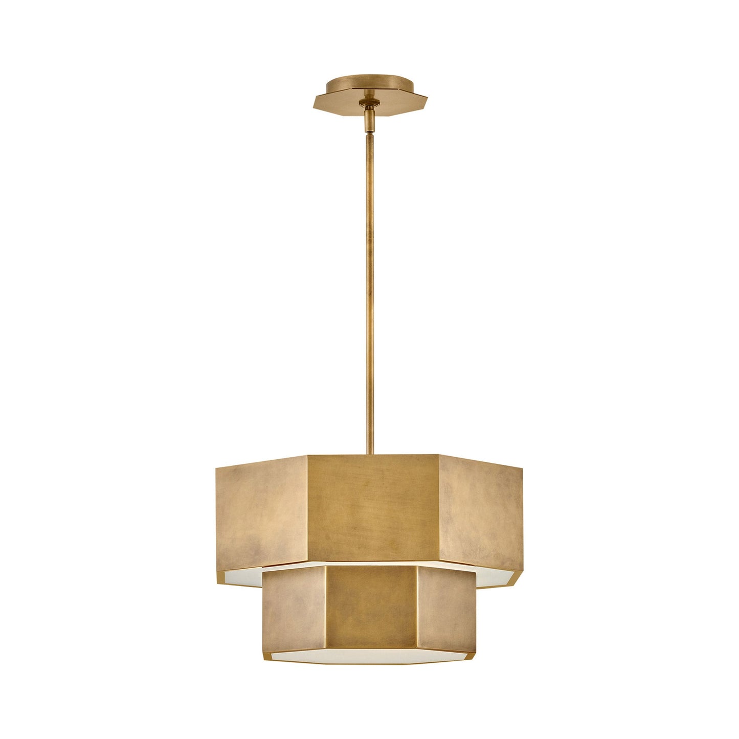 Facet Flush Mount Ceiling Light in Heritage Brass.