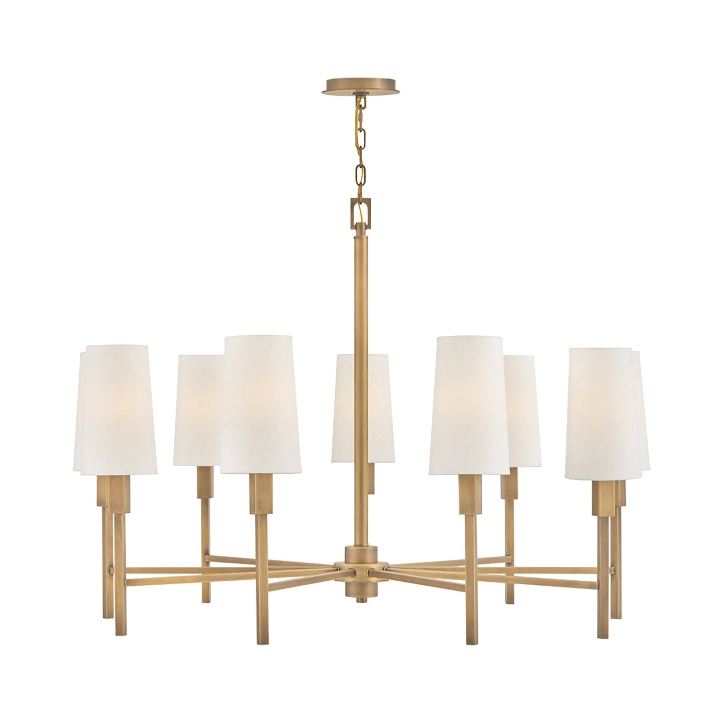 Fenwick Chandelier in Heritage Brass (Large).