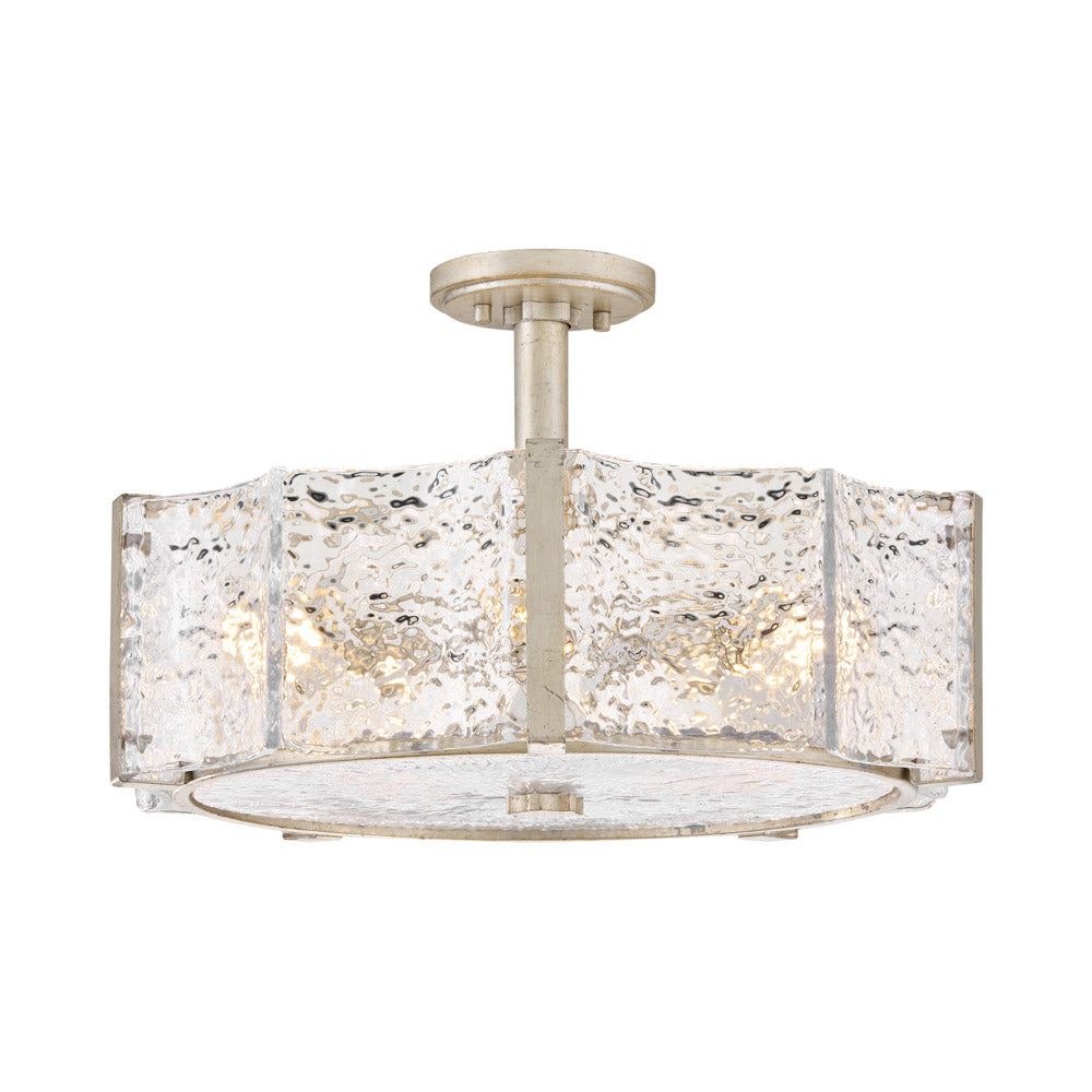 Florian Semi-Flush Mount Ceiling Light in Glacial (Large).