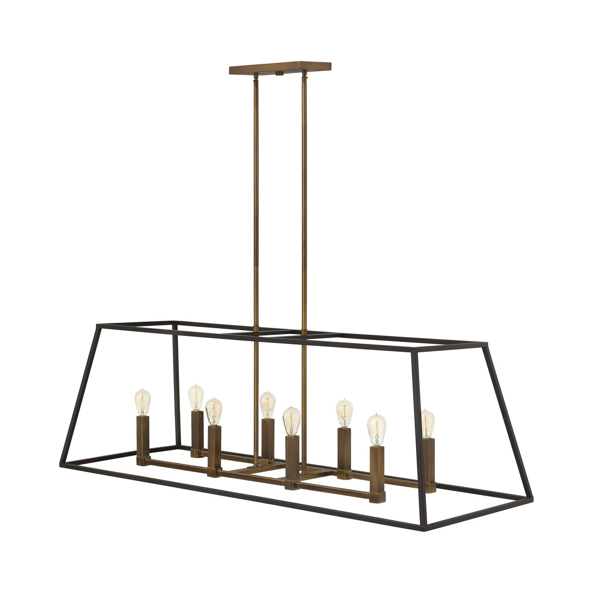 Fulton Linear Pendant Light in Bronze/Heirloom Brass (8-Light).