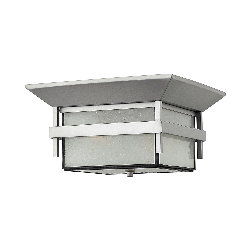 Harbor Outdoor Flush Mount Ceiling Light in Titanium.