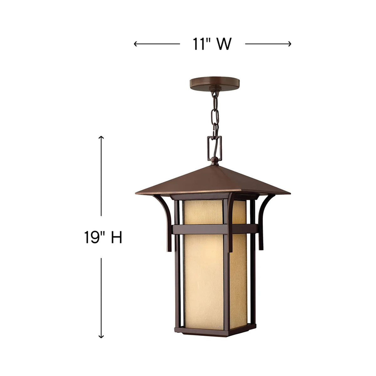 Harbor Outdoor Pendant Light - line drawing.