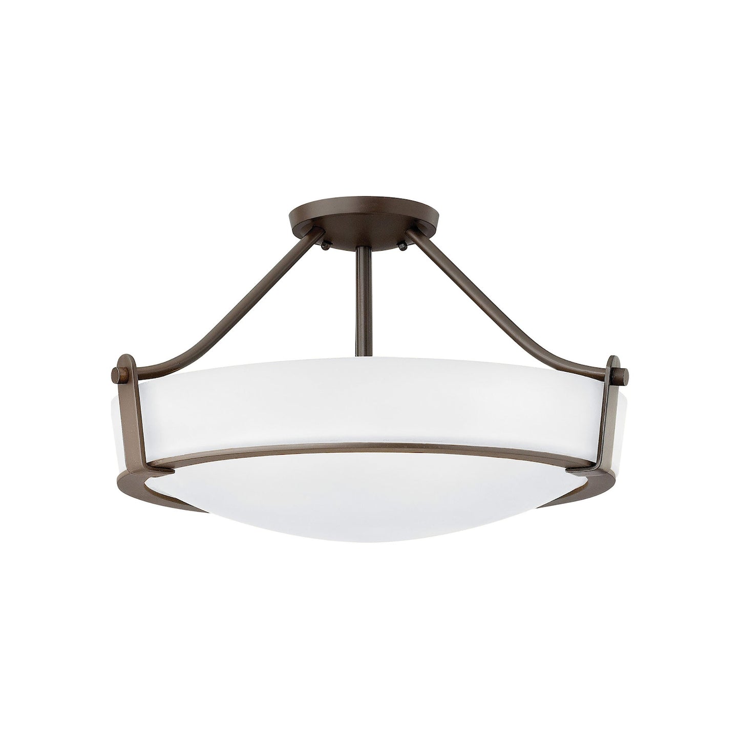 Hathaway Semi Flush Mount Ceiling Light in Olde Bronze (20.75-Inch).