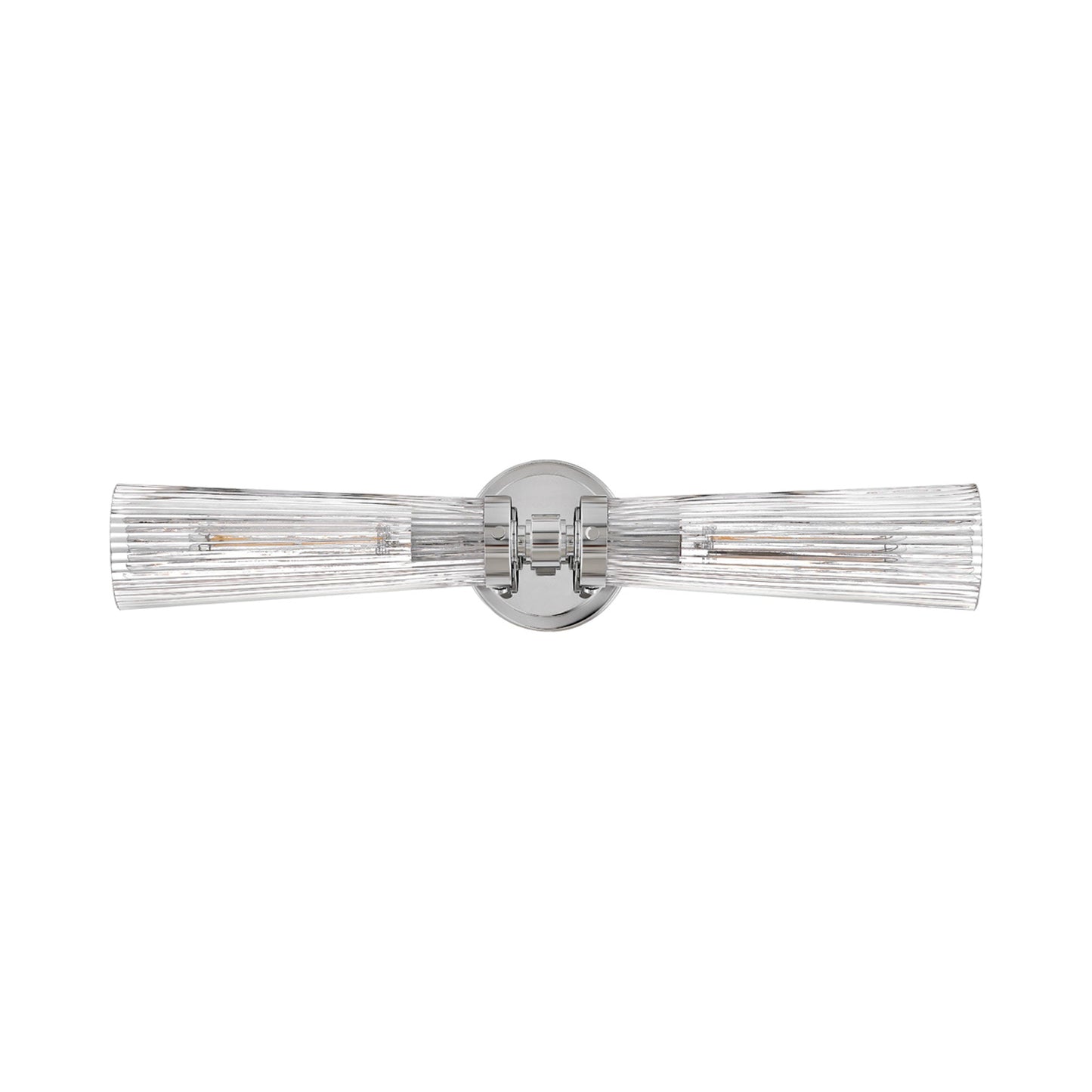 Jude Bath Vanity Light in Polished Nickel (Clear Fluted Glass).
