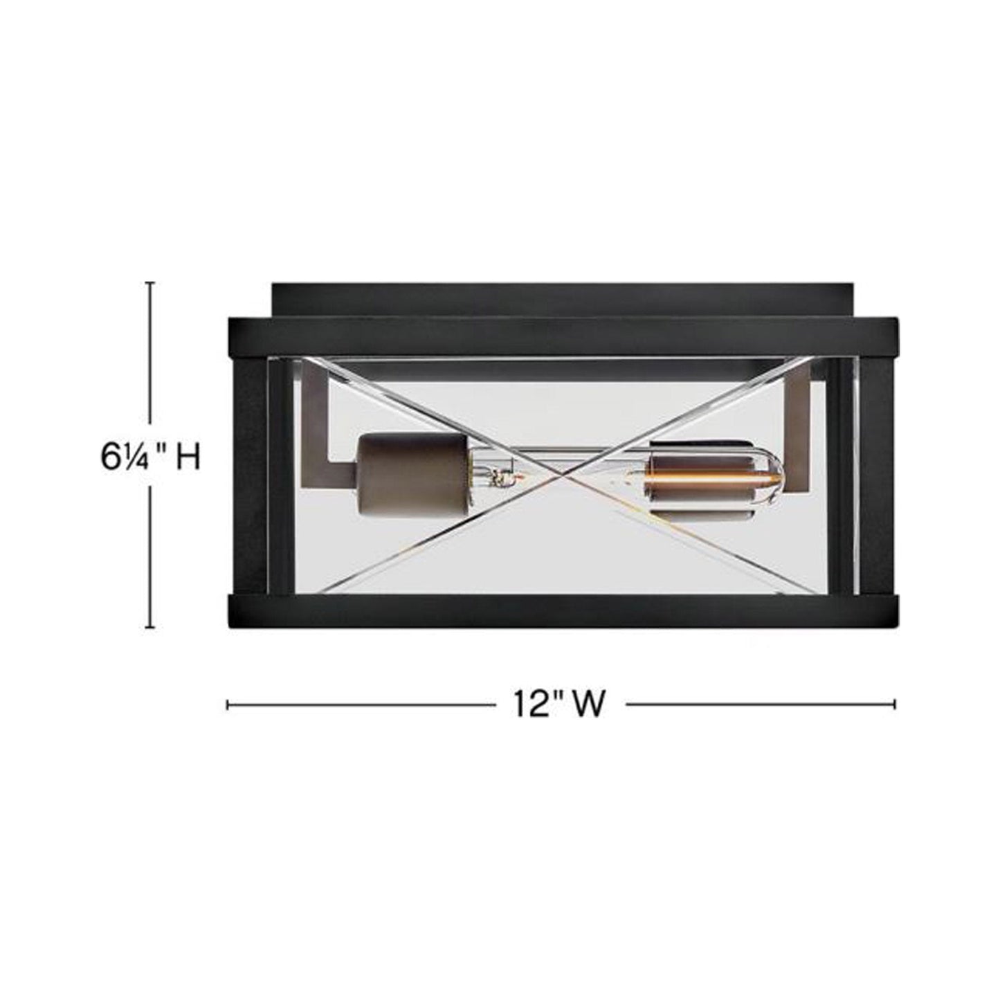 Monte Outdoor Flush Mount Ceiling Light - line drawing.