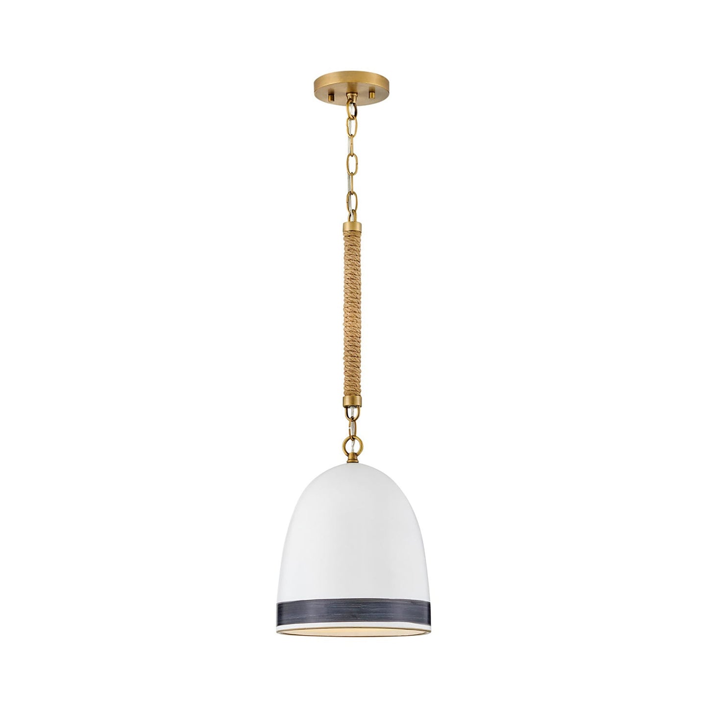 Nash Pendant Light in Heritage Brass/Black Stripe.