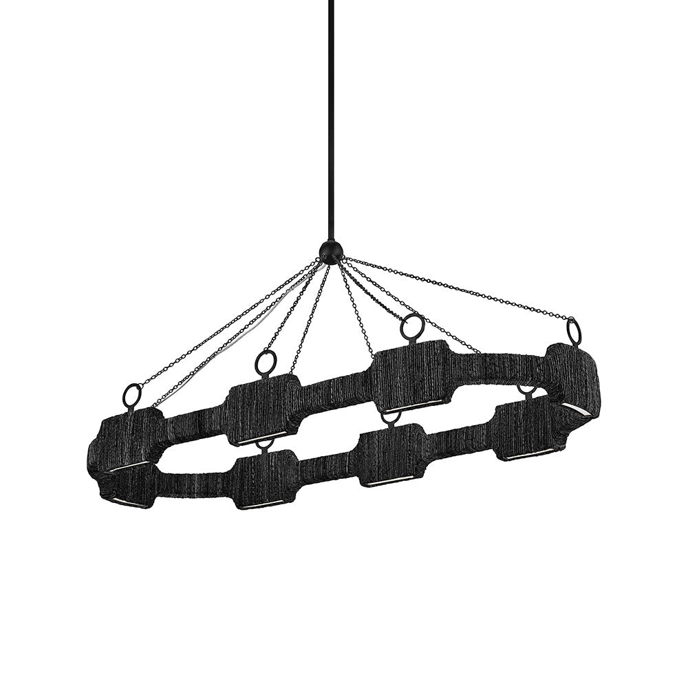 Raffi LED Linear Pendant Light in Carbon Black.